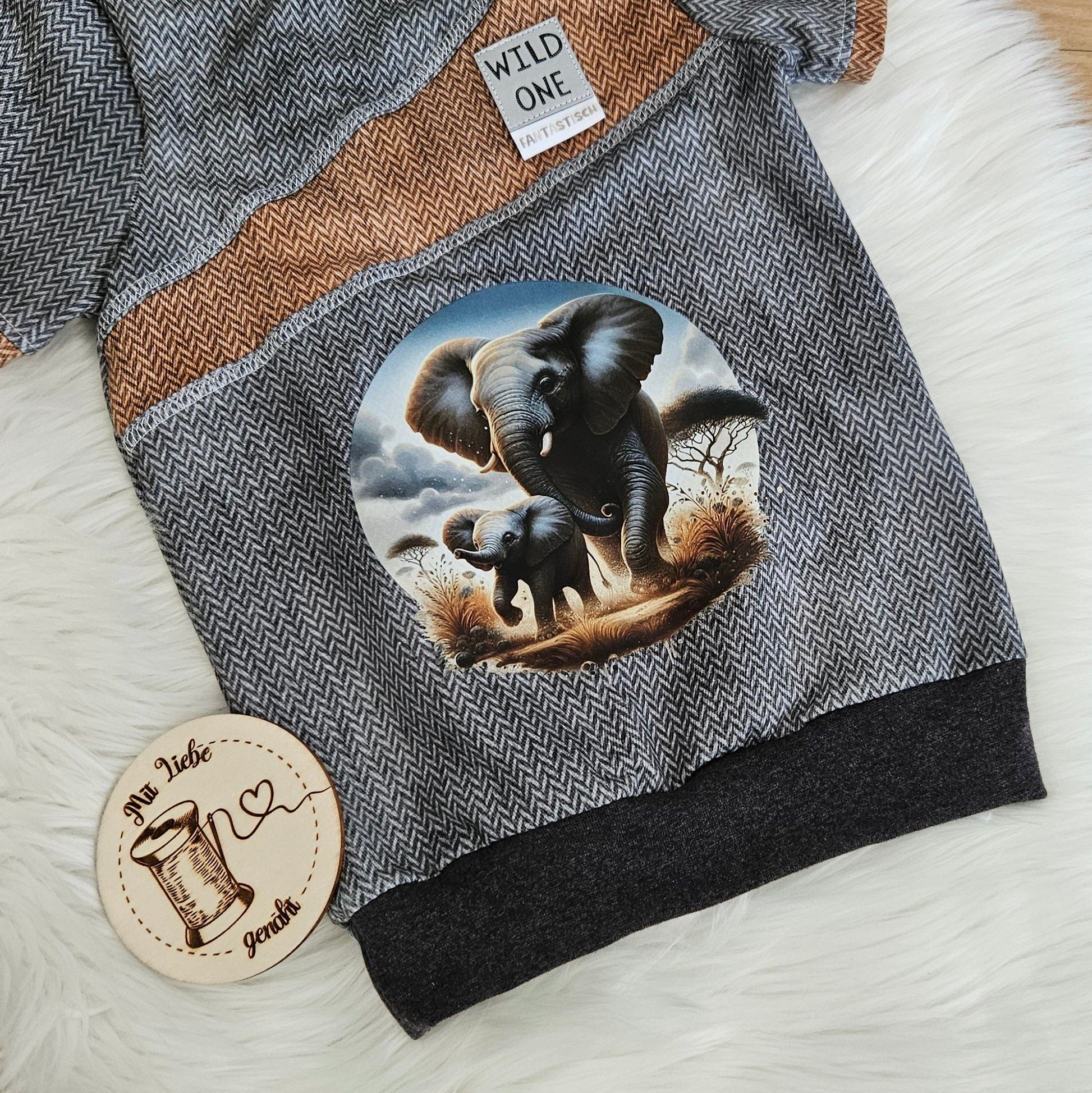 Bügelbild Savanne Elefant mit Jungtier #4 Fylou's Style