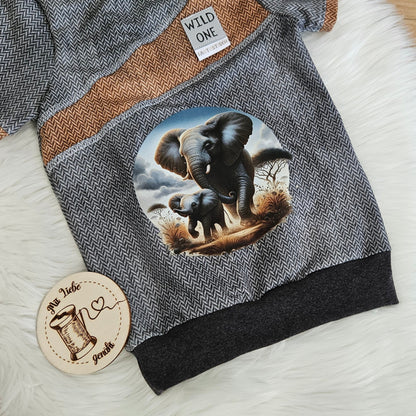 Bügelbild Savanne Elefant mit Jungtier #4 Fylou's Style