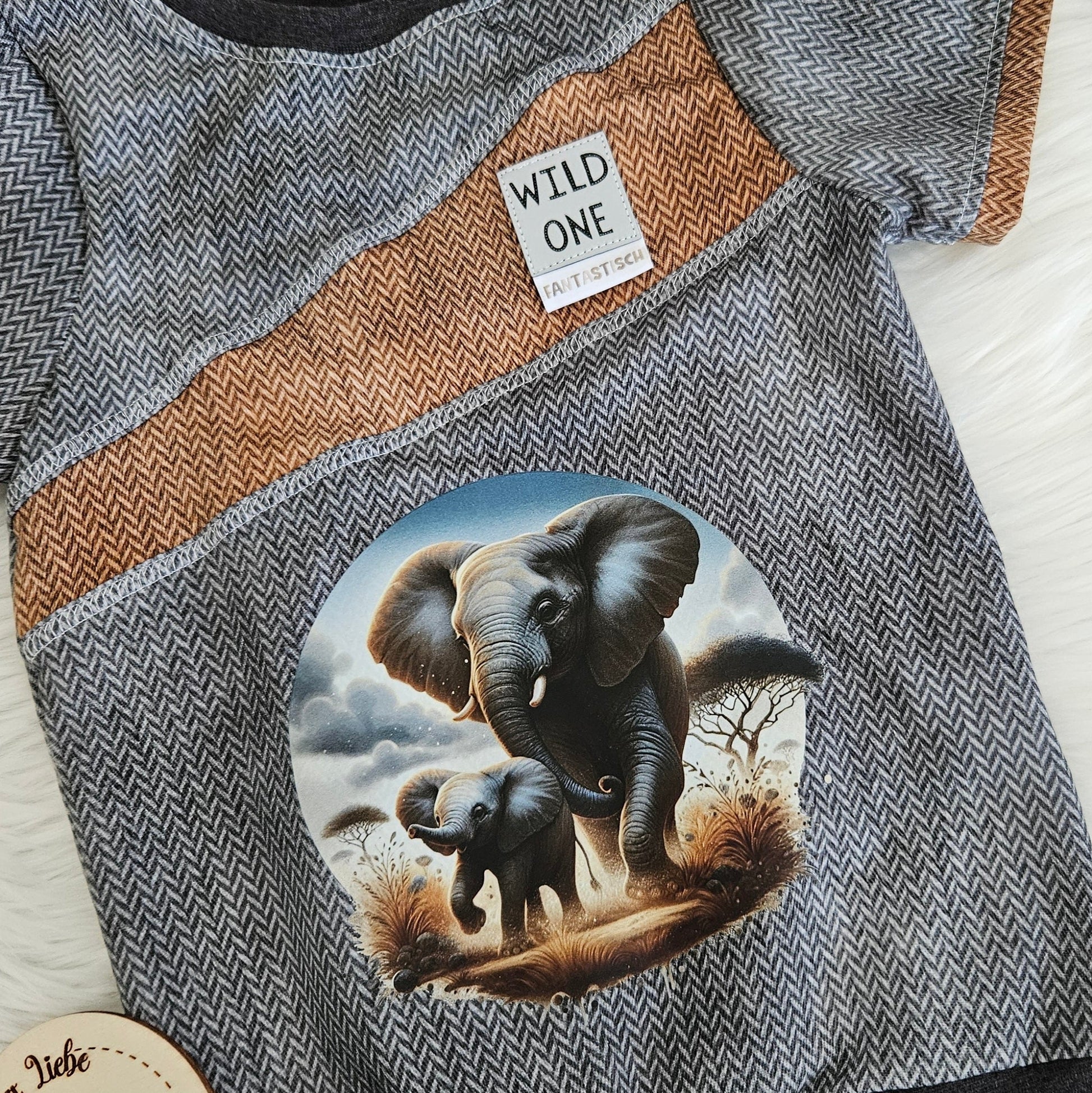 Bügelbild Savanne Elefant mit Jungtier #4 Fylou's Style