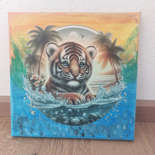 Bügelbild Kleiner Tiger im Meer Fylou's Style