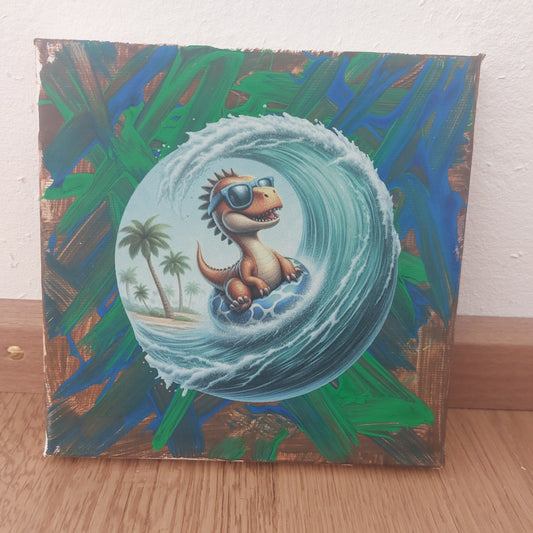Bügelbild kleiner Dino mit Wasserreifen #2 Fylou's Style