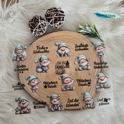 Rub on druck a4 Weihnachten wichtel