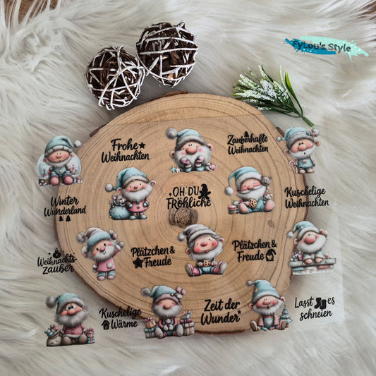 Rub on druck a4 Weihnachten wichtel