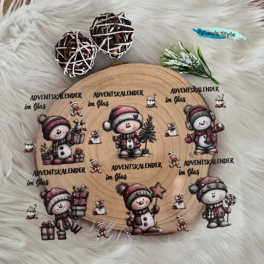 Rub on bogen druck schneemann