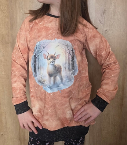 Iron-on image of a fox doing sports in winter