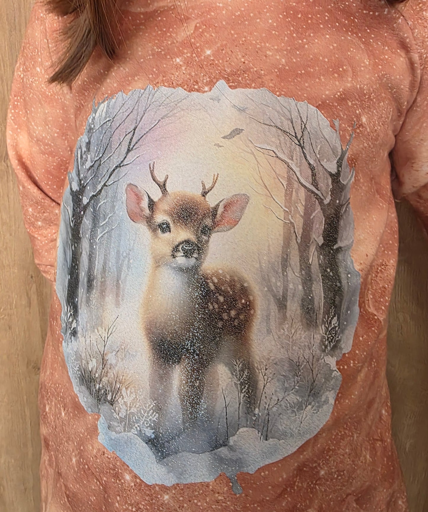 Iron-on image of a fox doing sports in winter