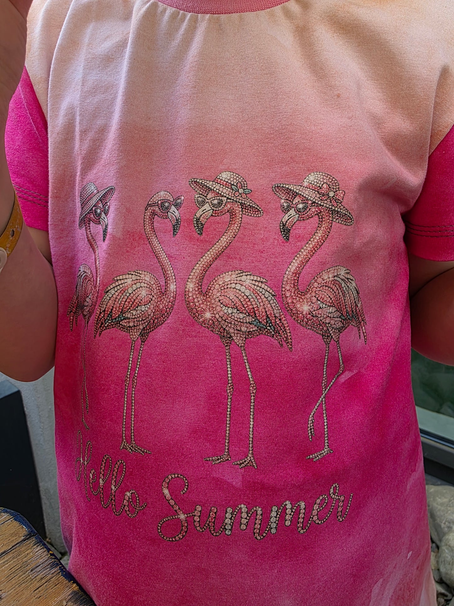 Bügelbild  Hello Summer Flamingo