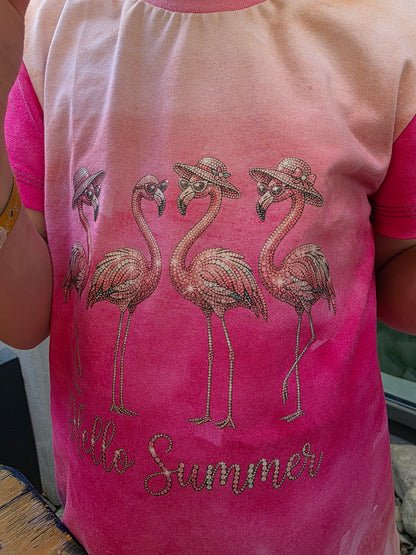 Bügelbild  Hello Summer Flamingo