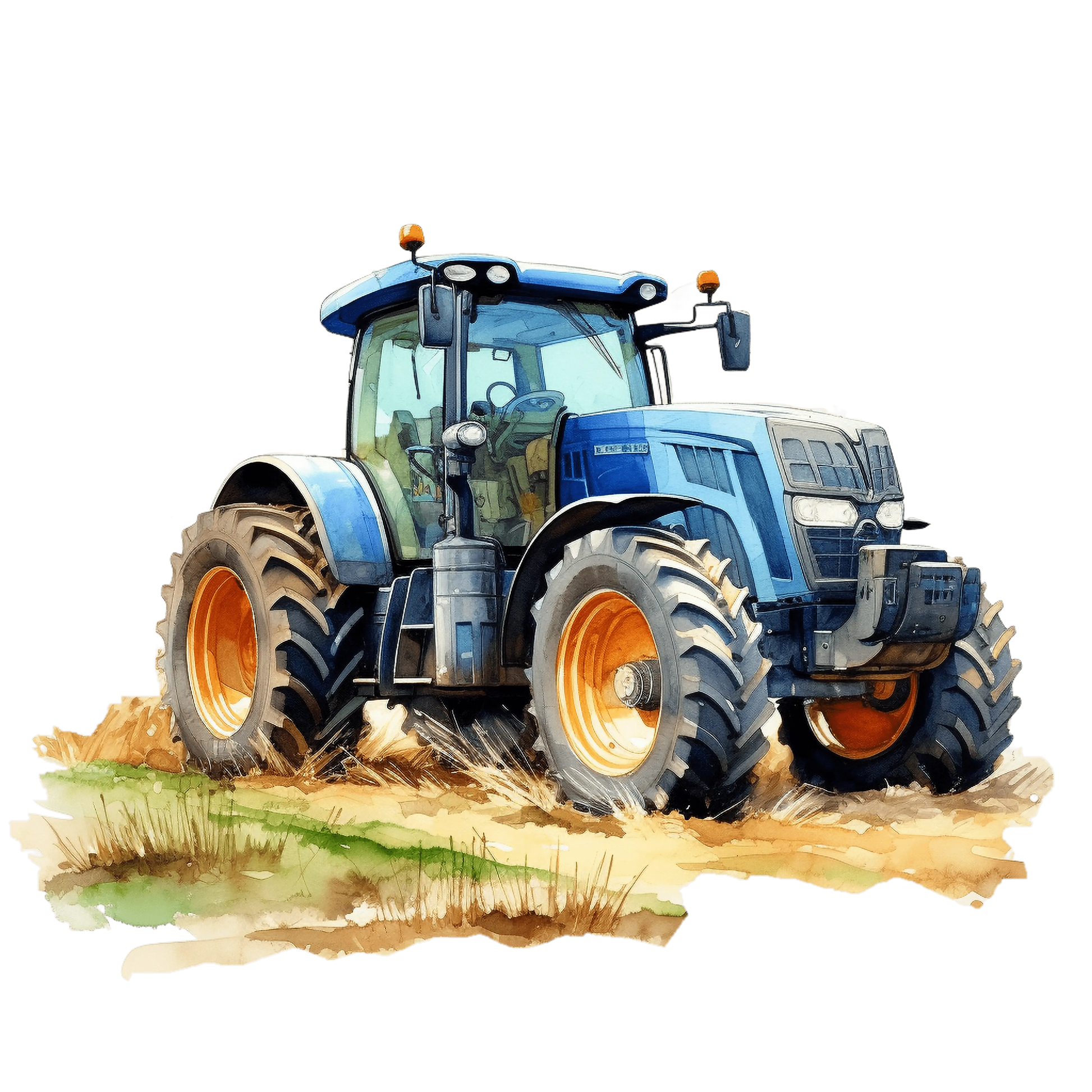 Bügelbild Watercorlor Farm Traktor #3 - Fylou's Style