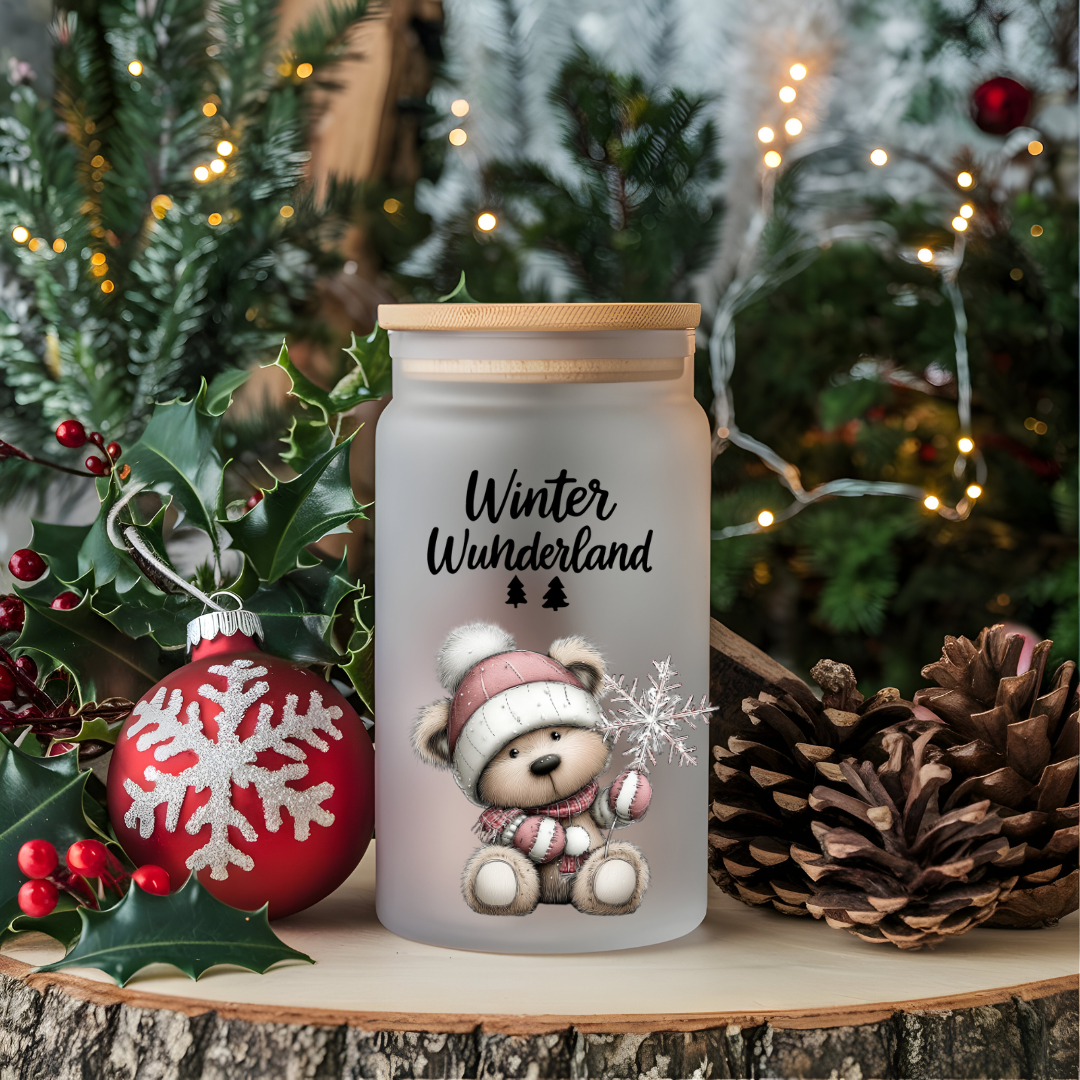 A4 Bogen Rub ON Sticker Weihnachten Bär, Winter, Sprüche, randlose Rubons