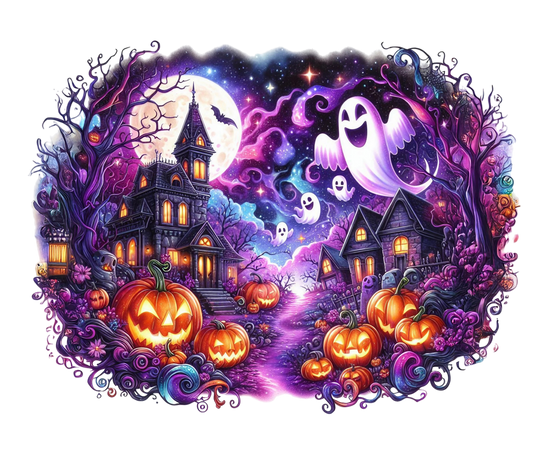 Bügelbild Lila Spukendes Halloween #23