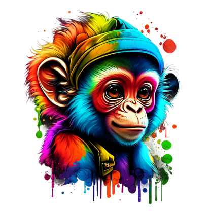 Bügelbild Colorful Monkey Fylou's Style