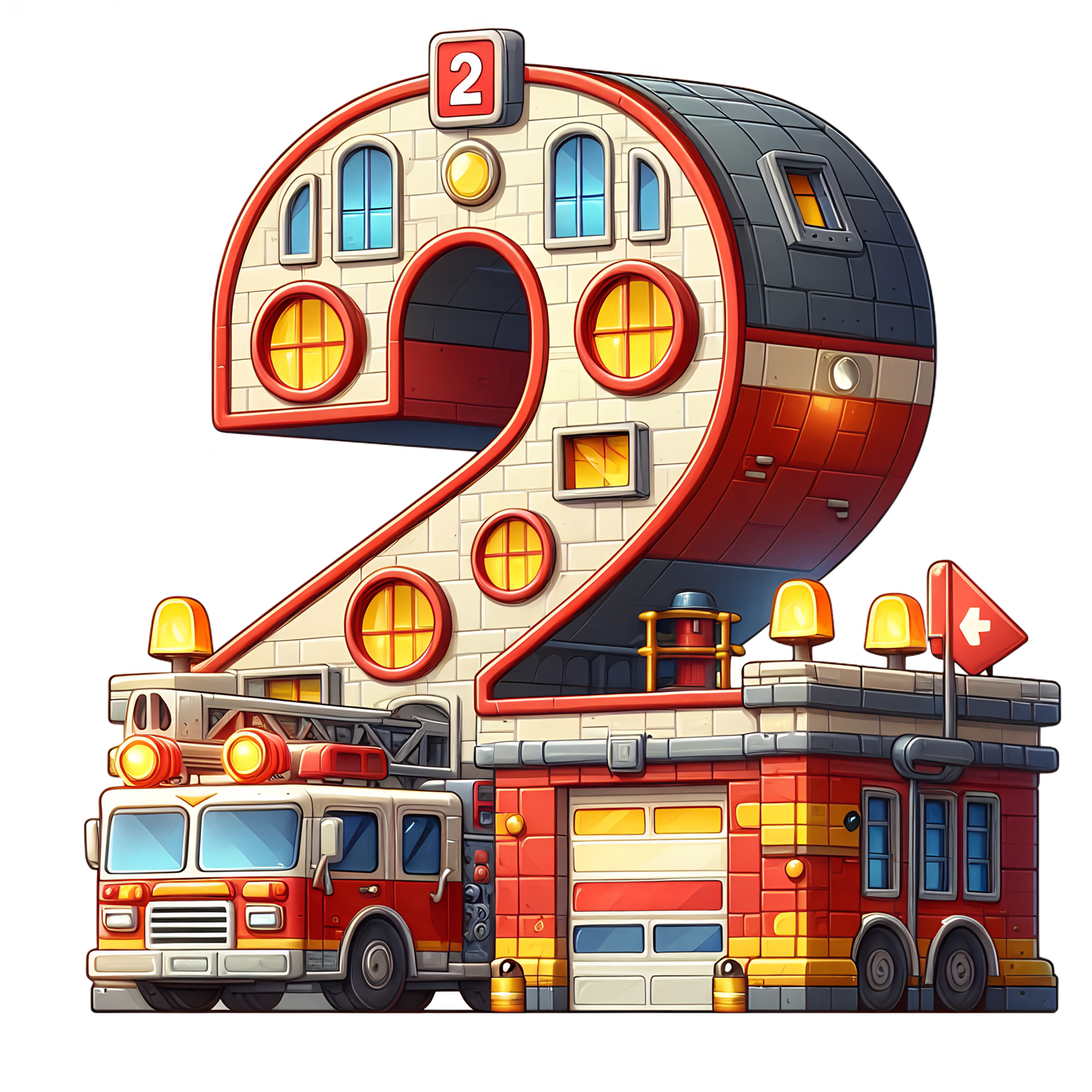 Bügelbild Feuerwehr Zahlen Fylou's Style