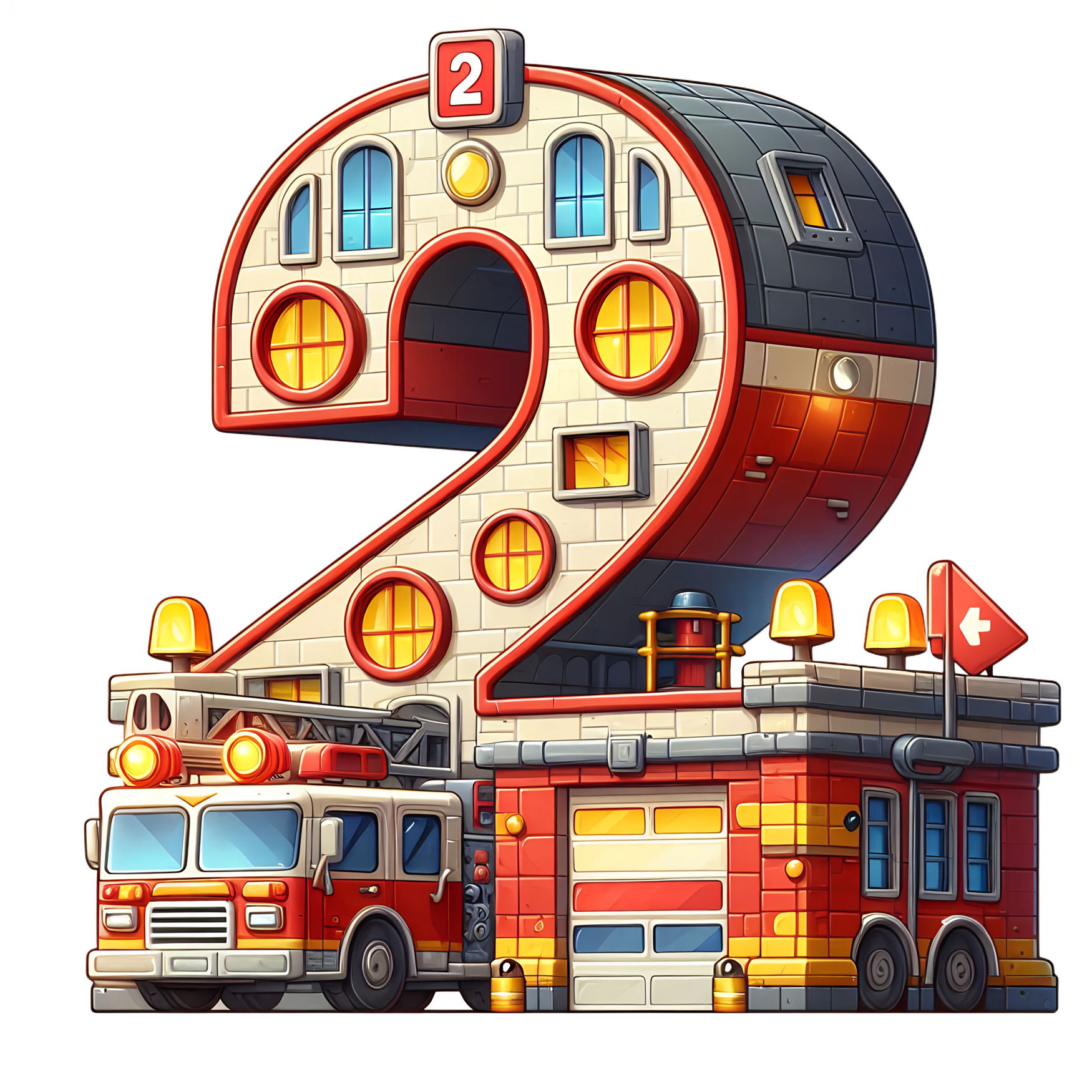 Bügelbild Feuerwehr Zahlen Fylou's Style