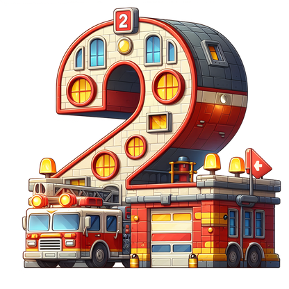 Bügelbild Feuerwehr Zahlen Fylou's Style