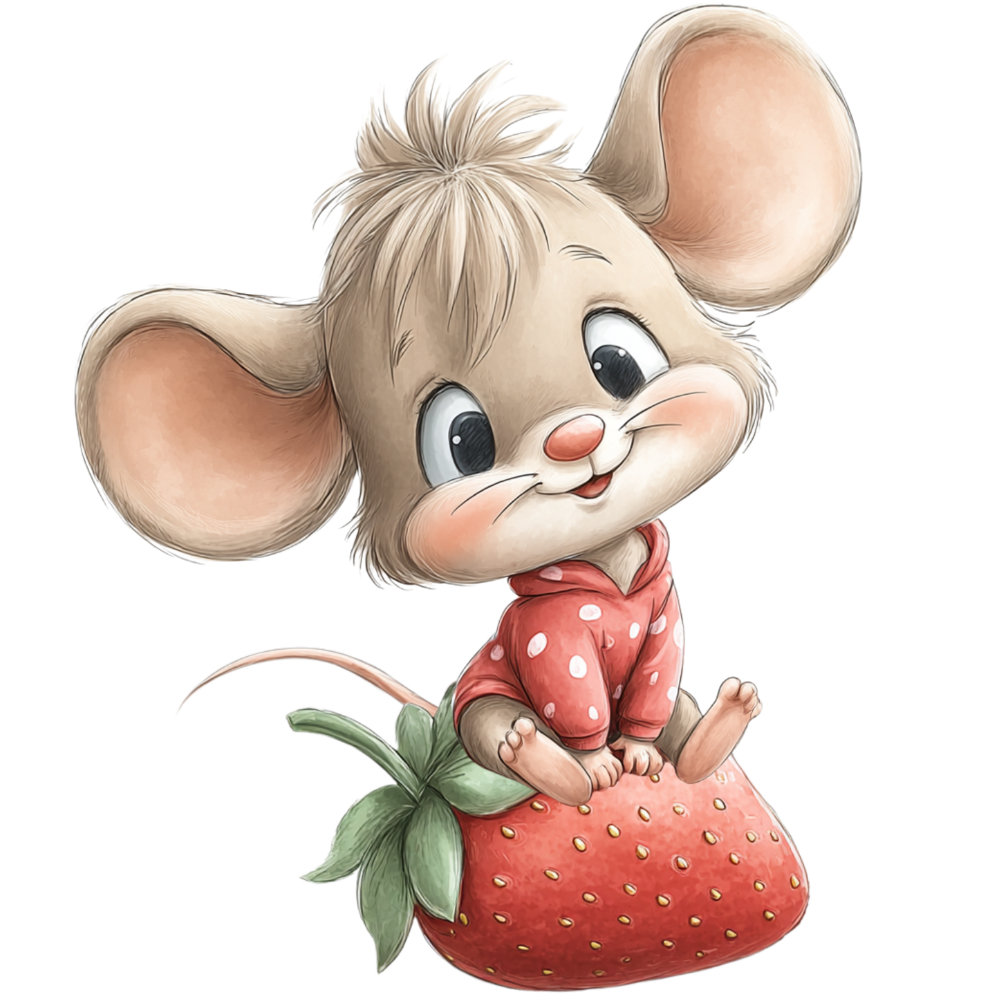 Bügelbild Erdbeer Maus