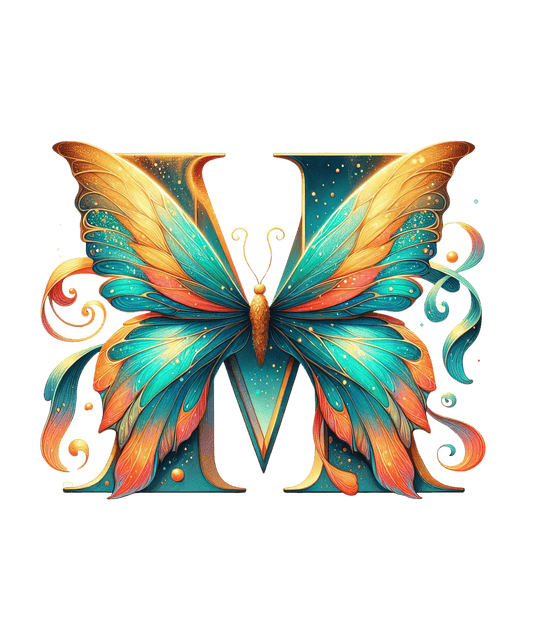 Iron-on Letter M Butterfly