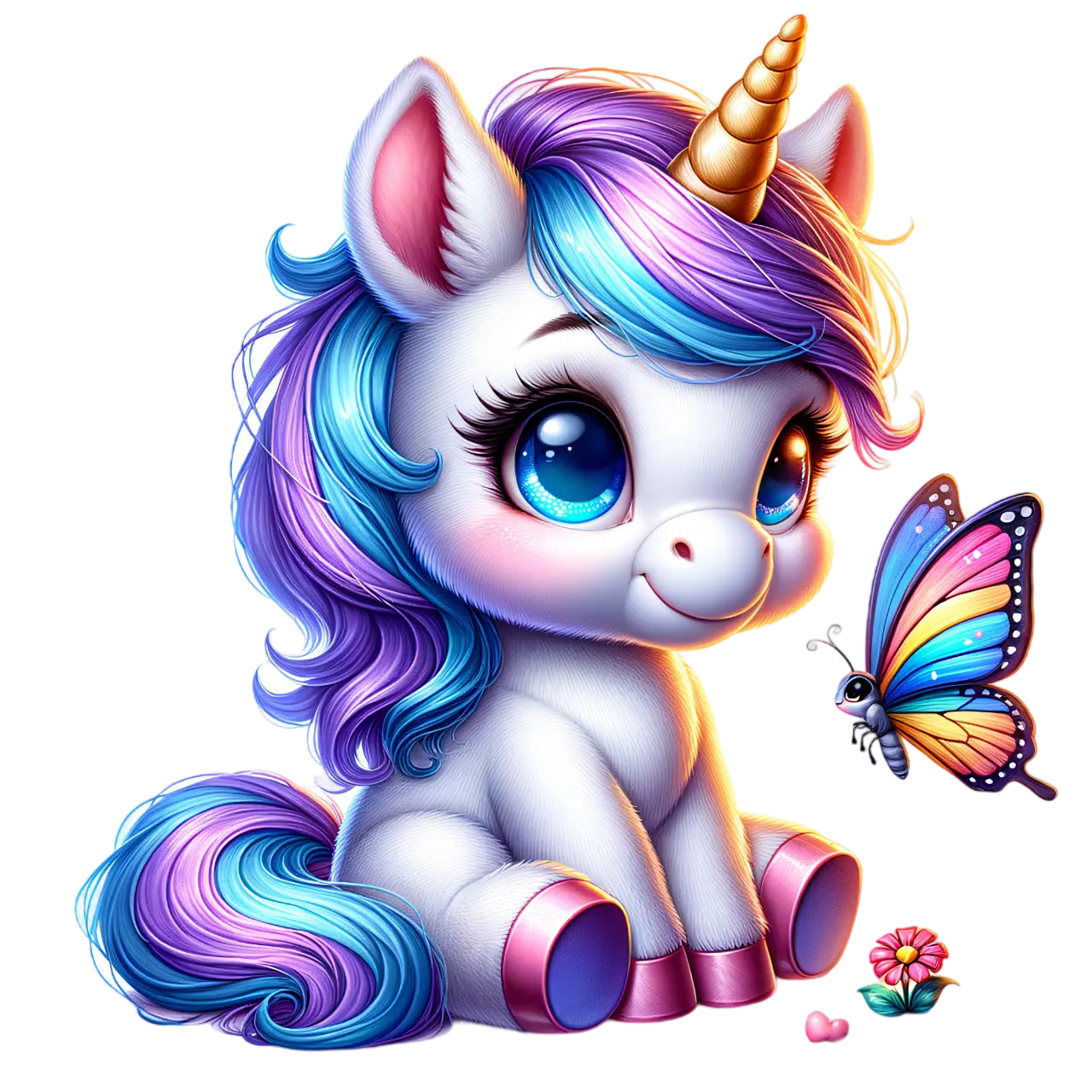 Bügelbild Einhorn mit Schmetterling #2 Fylou's Style