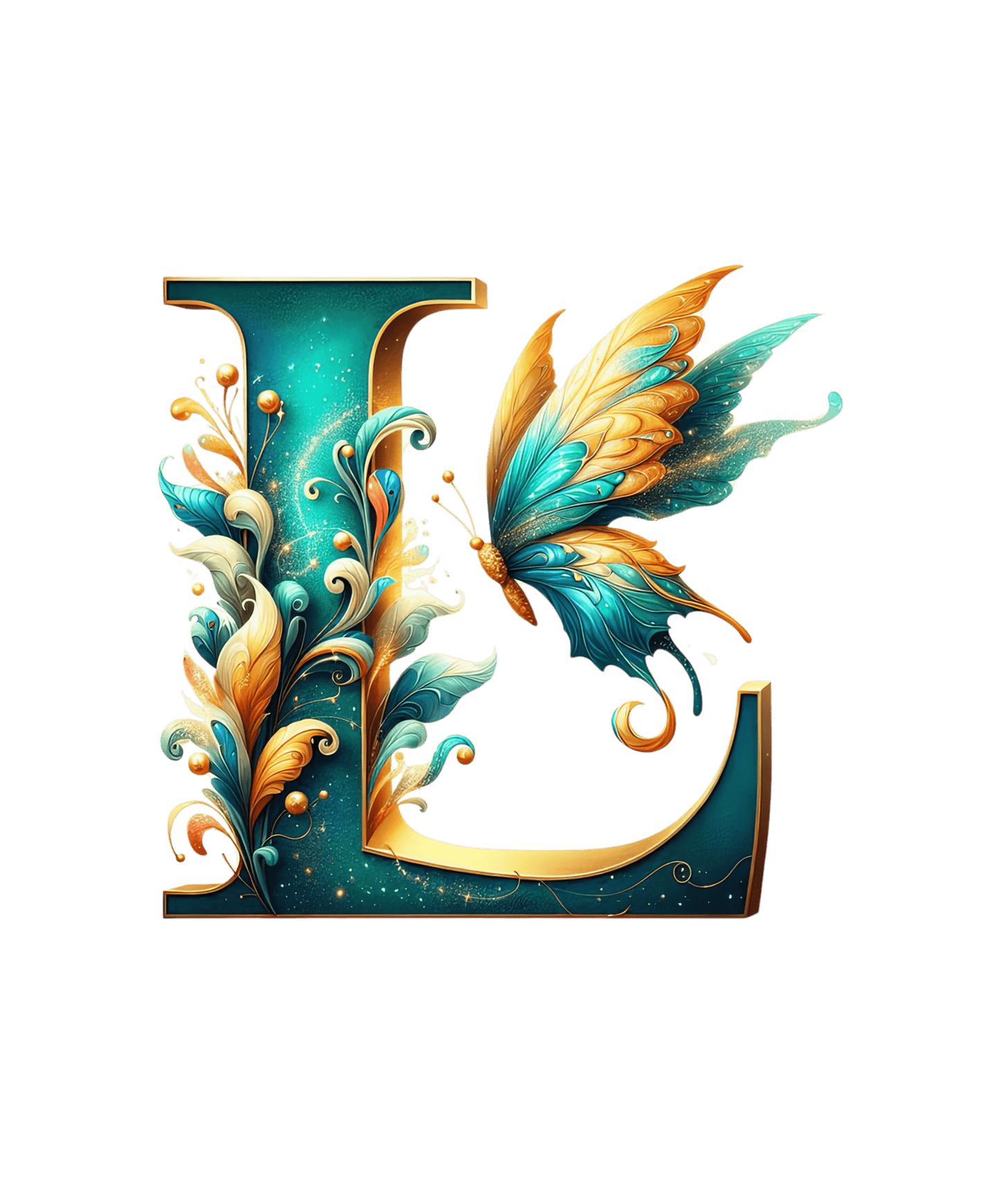 Iron-on Letter L Butterfly