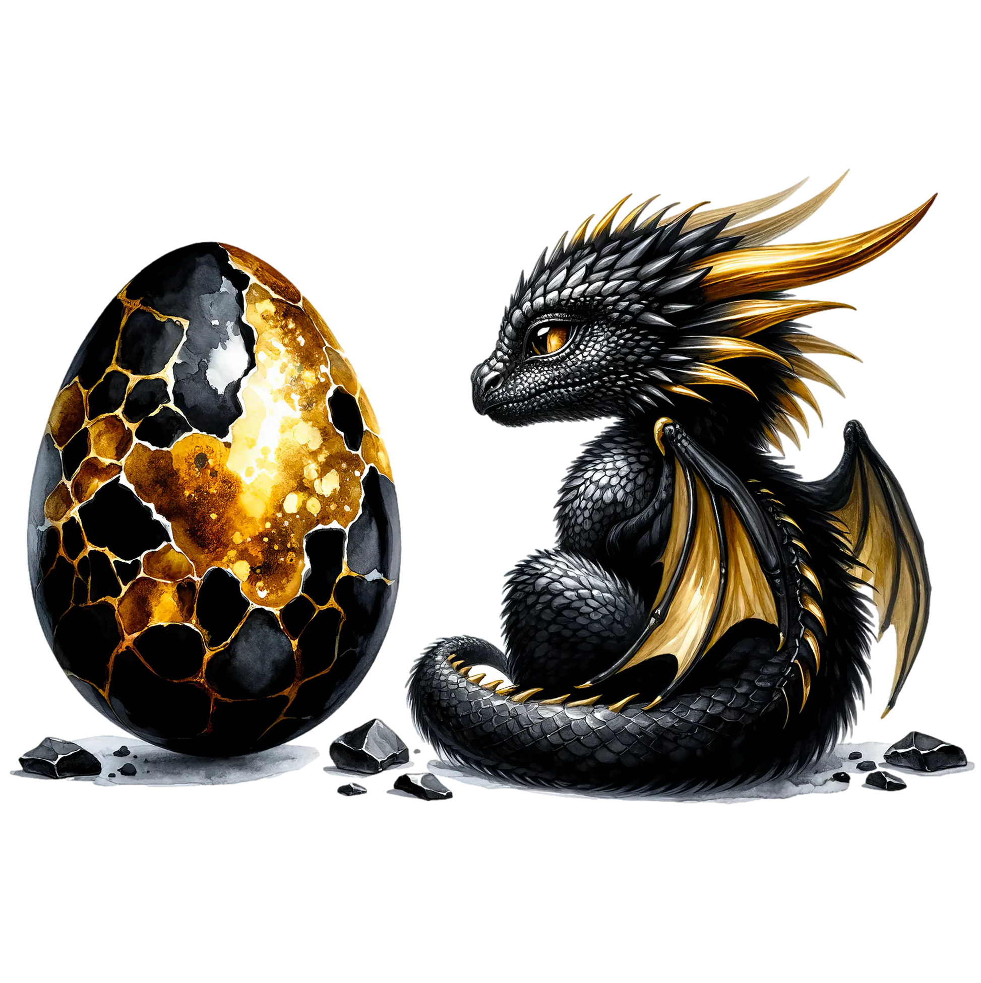Bügelbild  Black&Gold Drache #7 - Fylou's Style