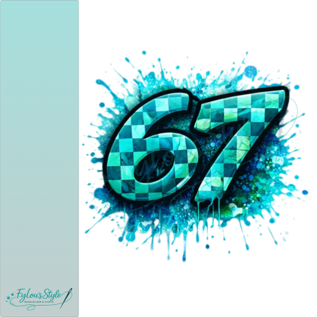 Bügelbild Style 67 Aqua Blau Grün #2
