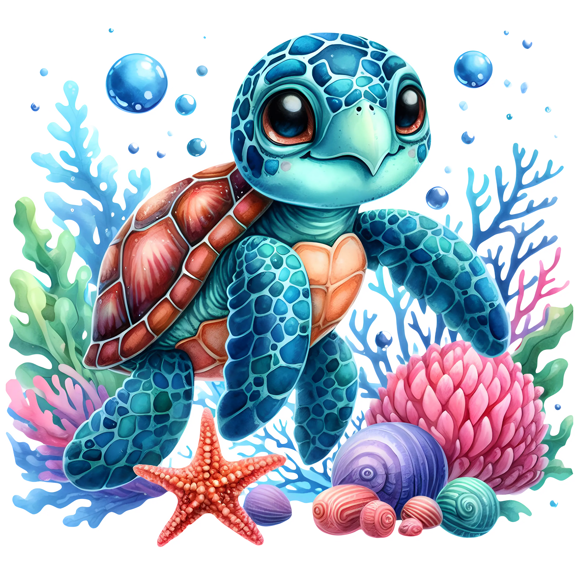 Bügelbild Wasserschildkröte #5 Fylou's Style