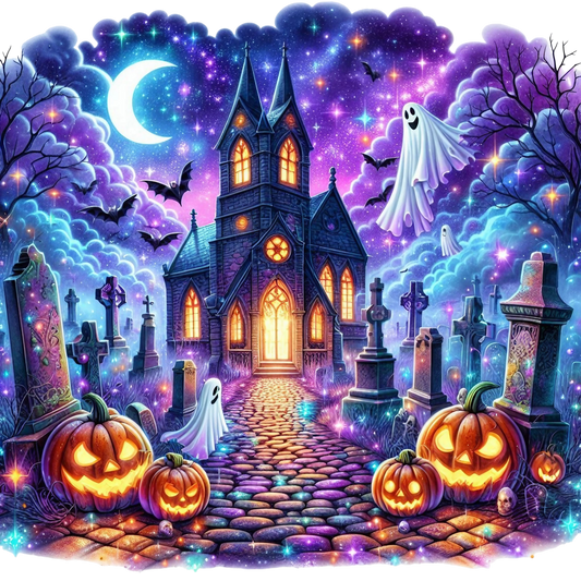 Bügelbild Lila Spukendes Halloween #33
