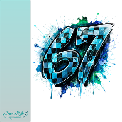 Bügelbild Style 67 Aqua Blau Grün #1