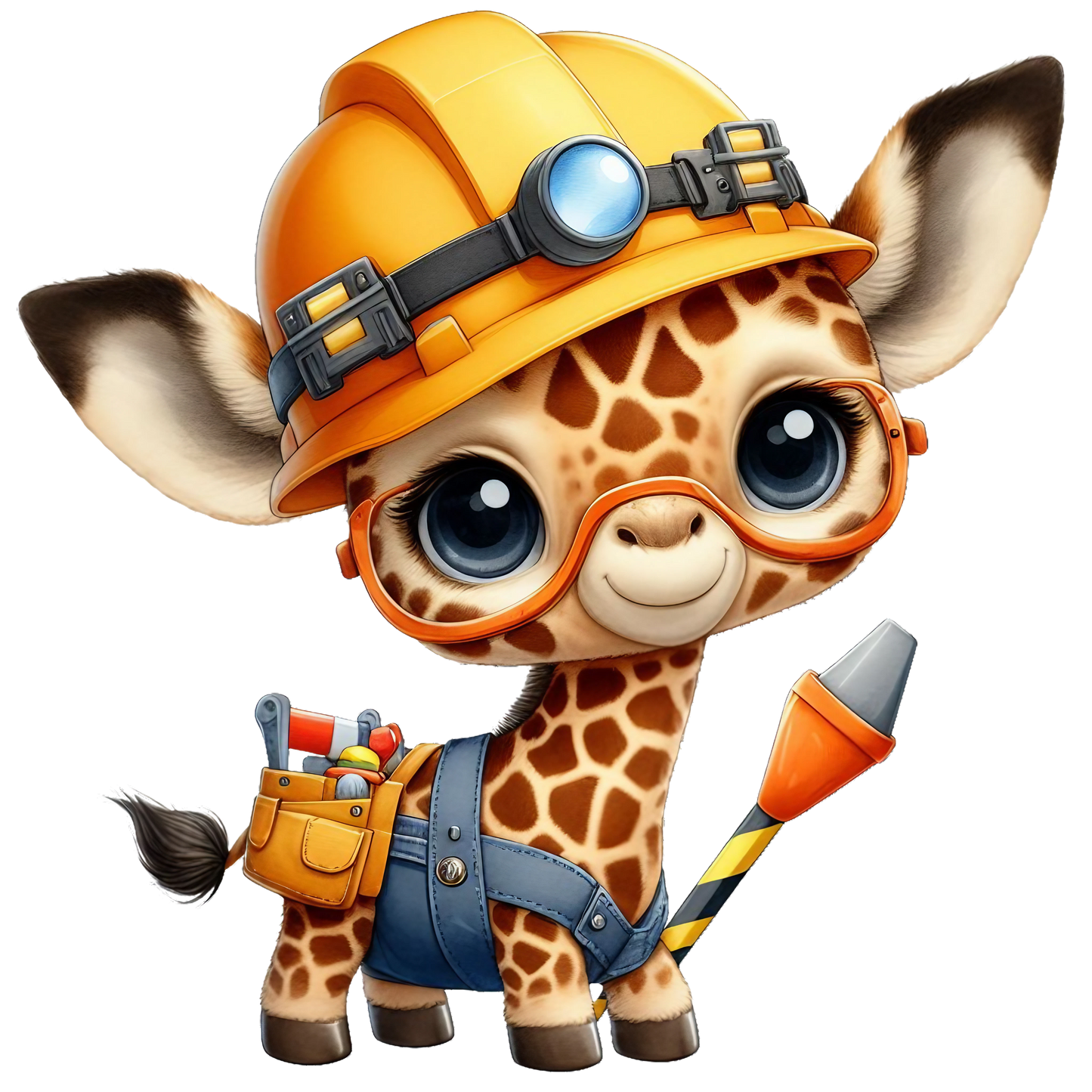 Bügelbild Giraffe Baustelle #4