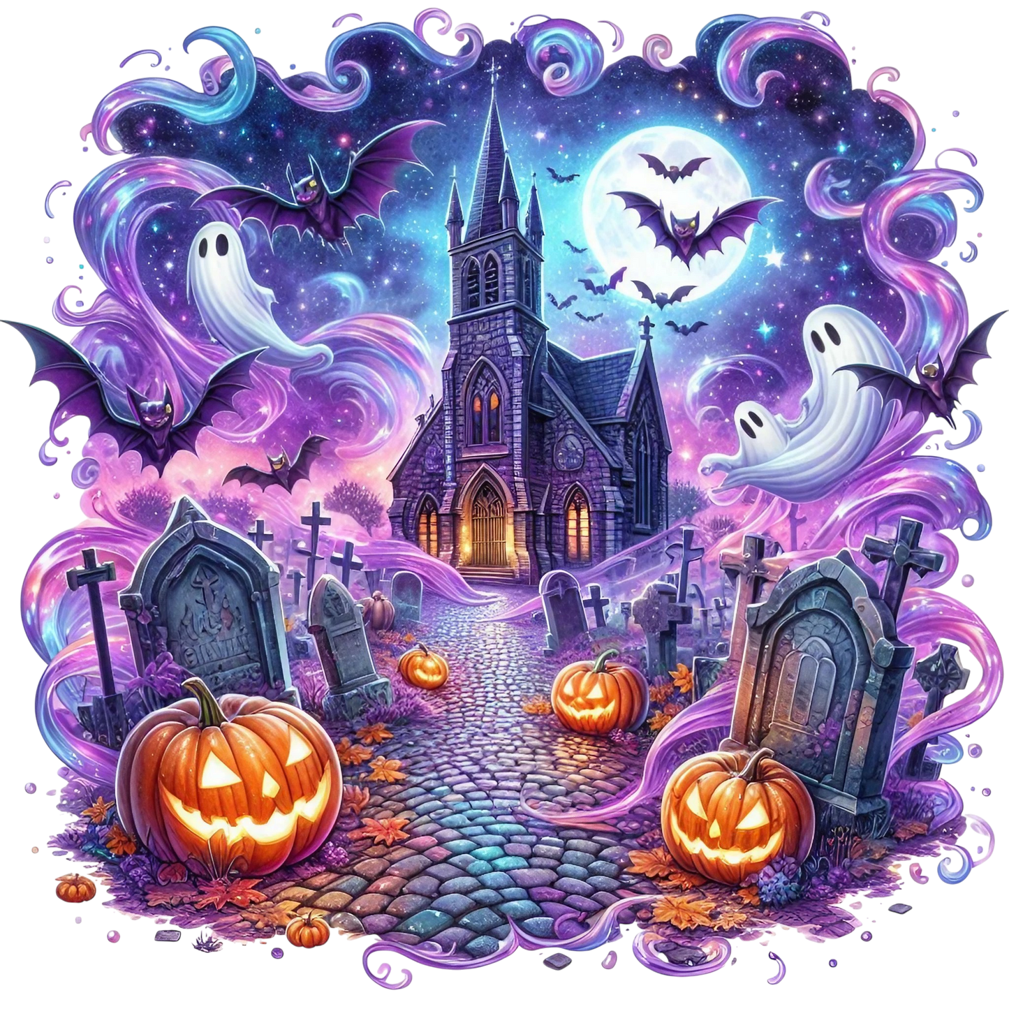 Bügelbild Lila Spukendes Halloween #36