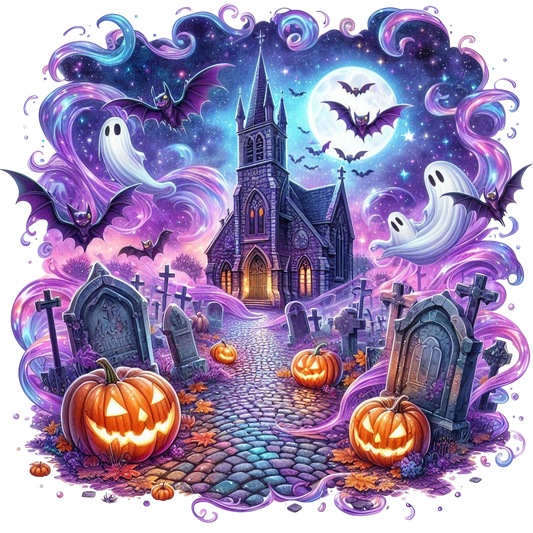 Bügelbild Lila Spukendes Halloween #36