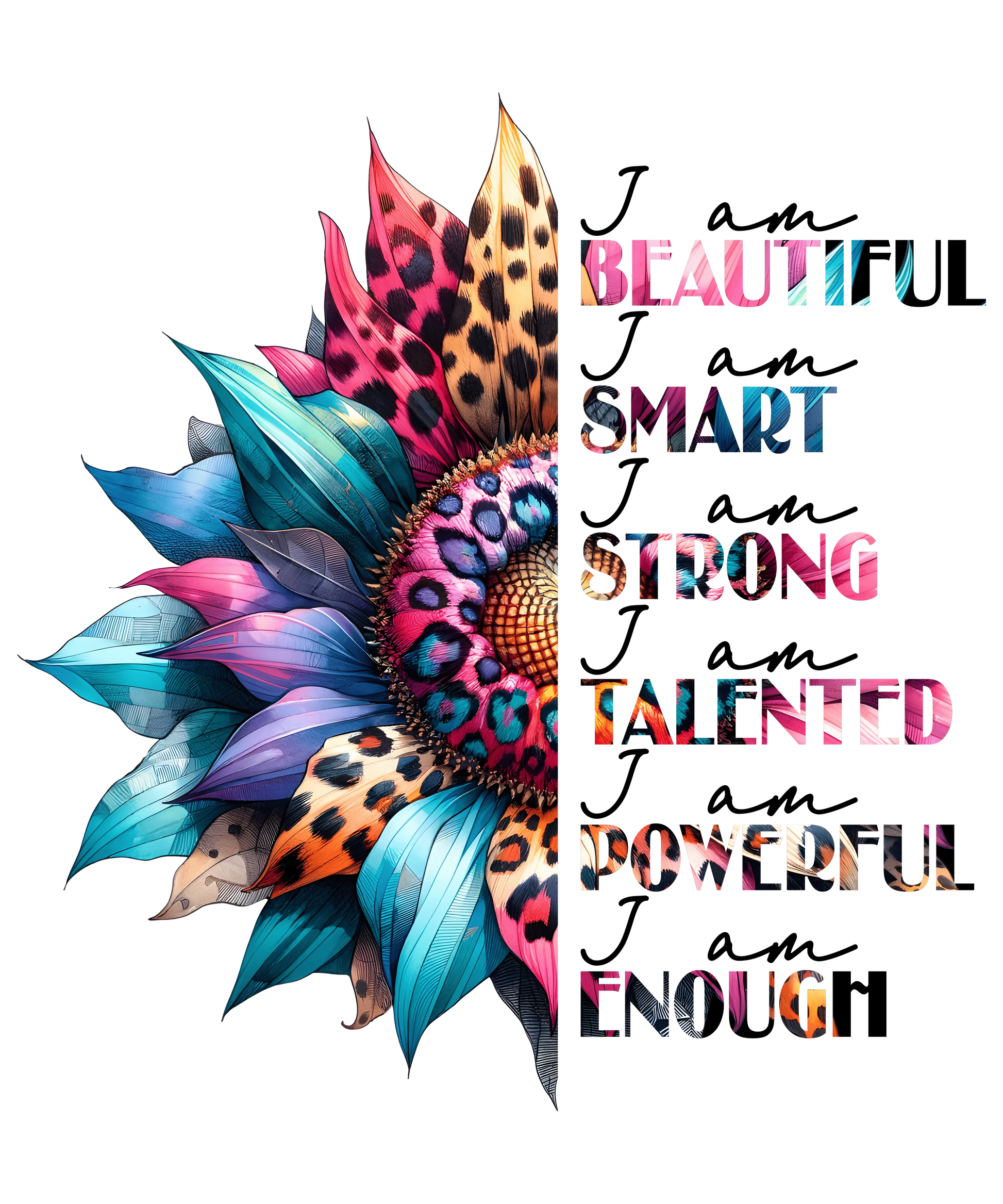 Bügelbild beautiful smart strong Fylou's Style