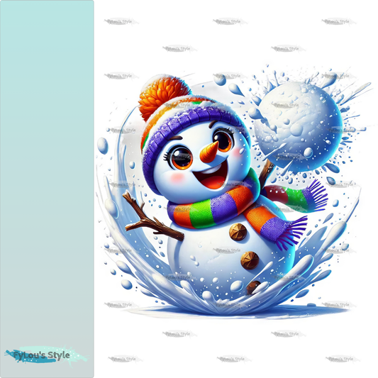 Bügelbild 3D Schneemann  #4