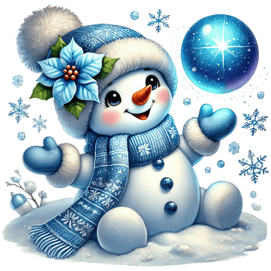 Bügelbild Blauer Schneemann #5
