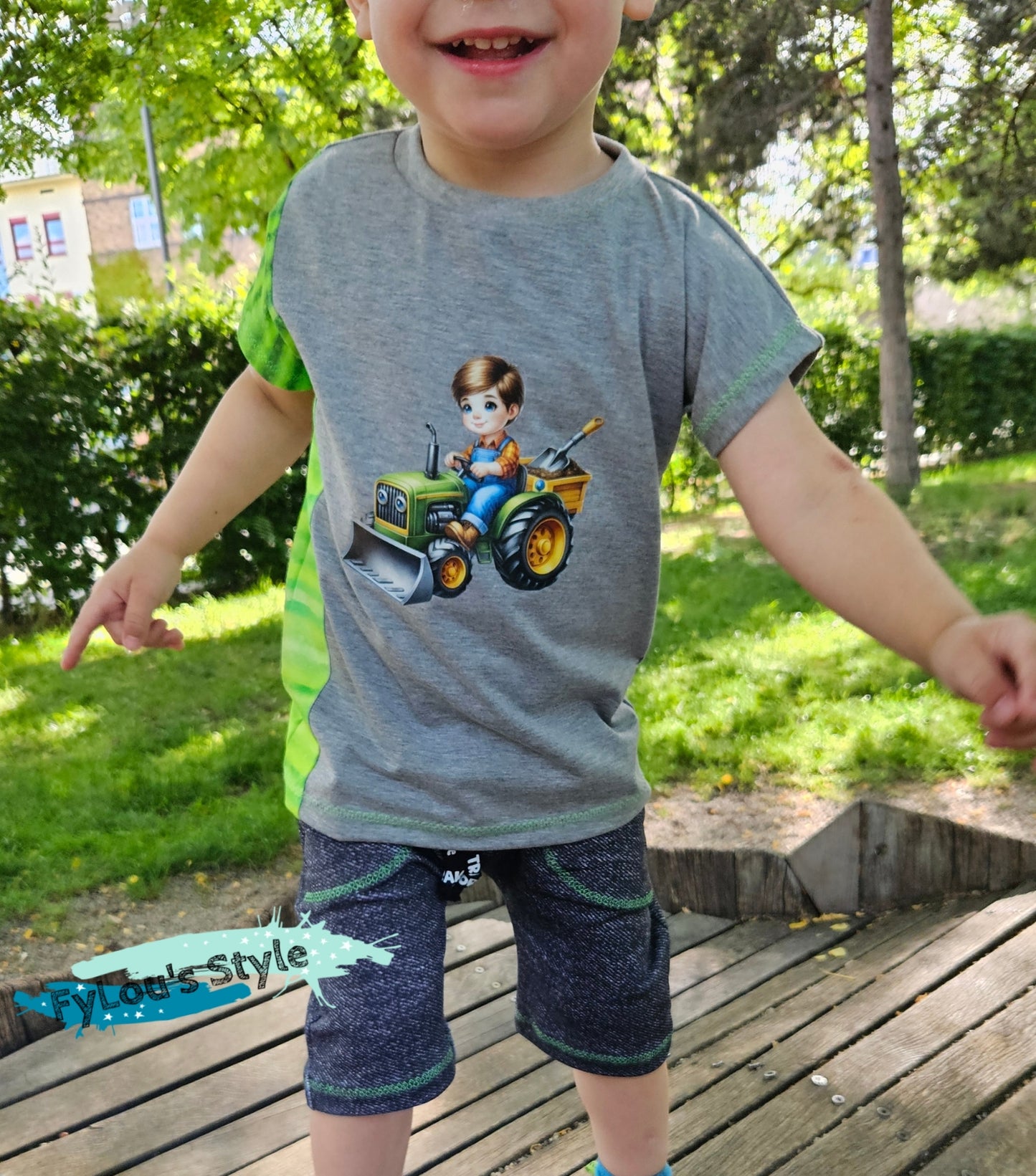 Iron-on Image Boy on Tractor #13