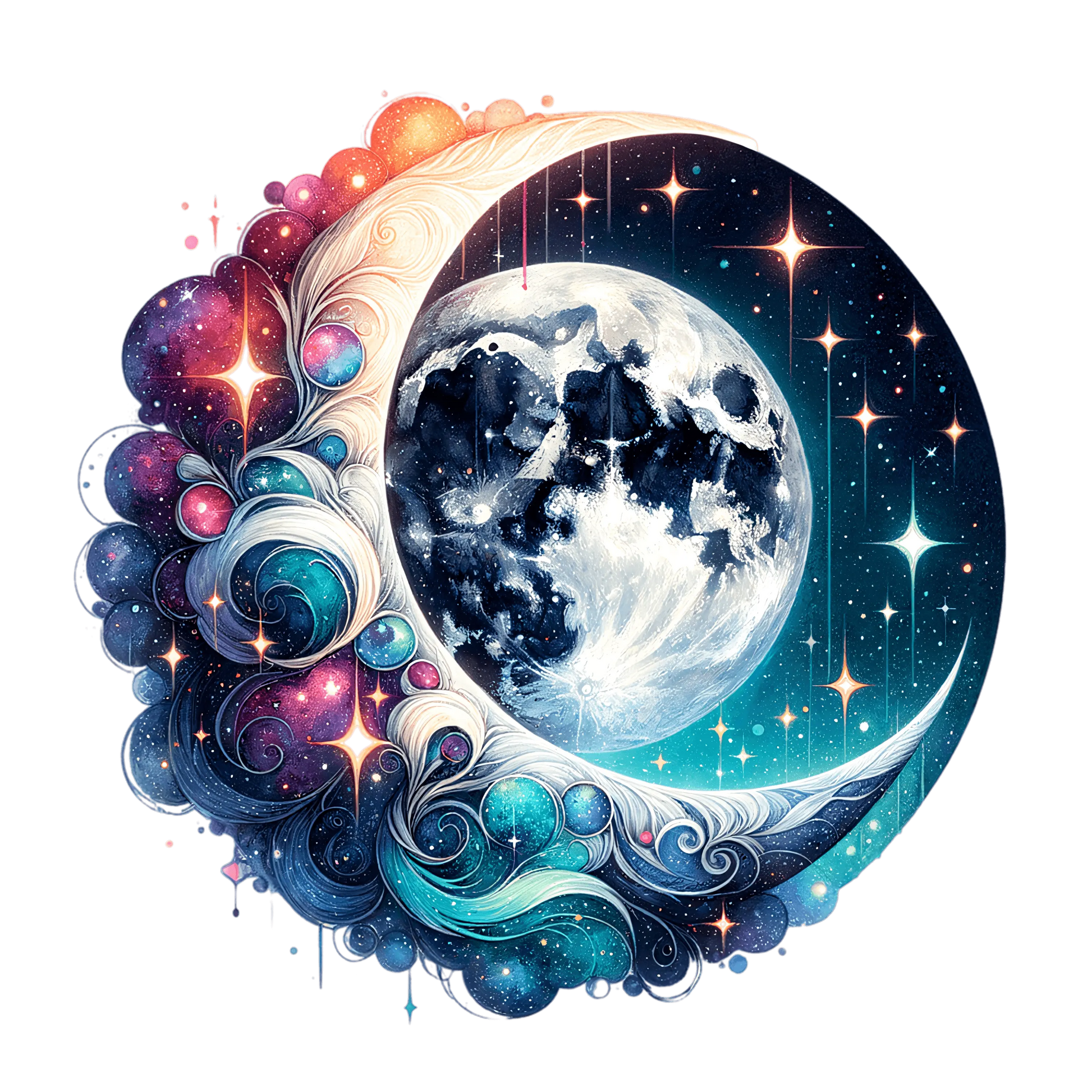 Bügelbild Himmlicher Mond Fylou's Style