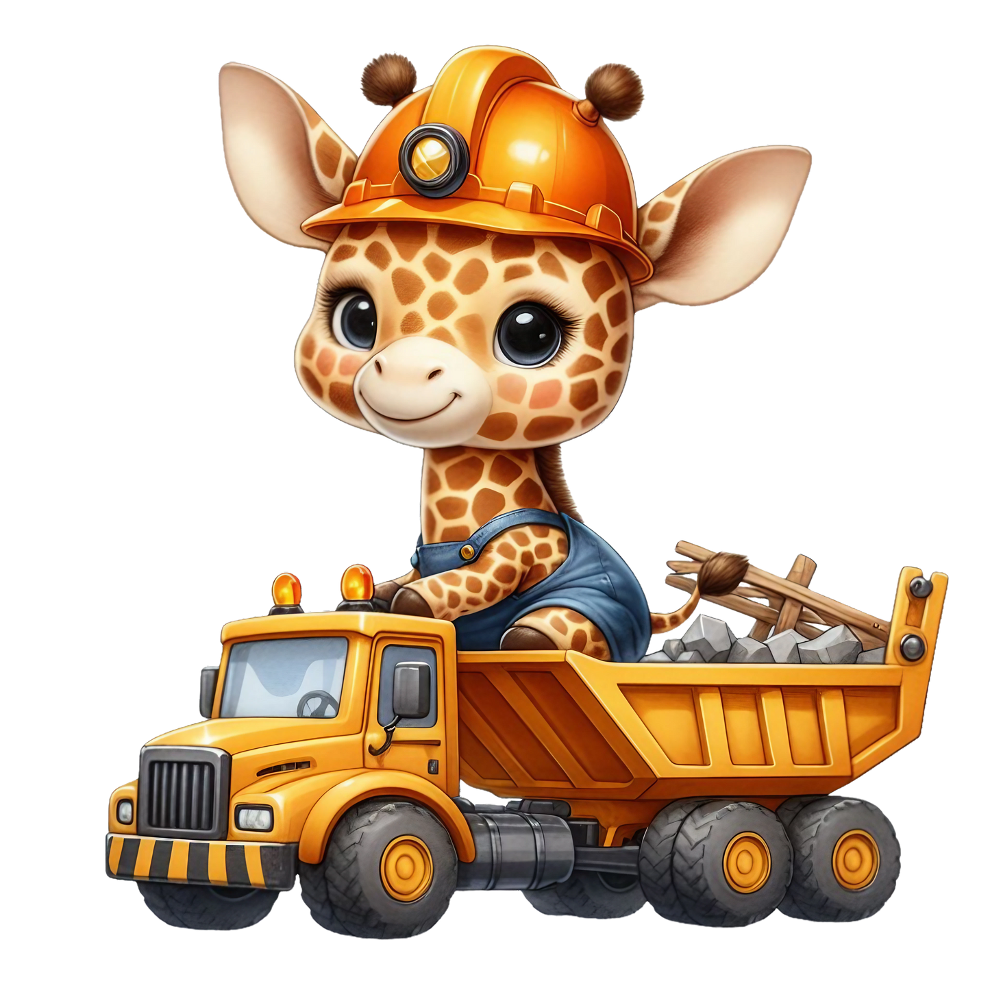 Bügelbild Giraffe Baustelle #1