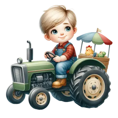Bügelbild Junge auf Traktor #16 Fylou's Style