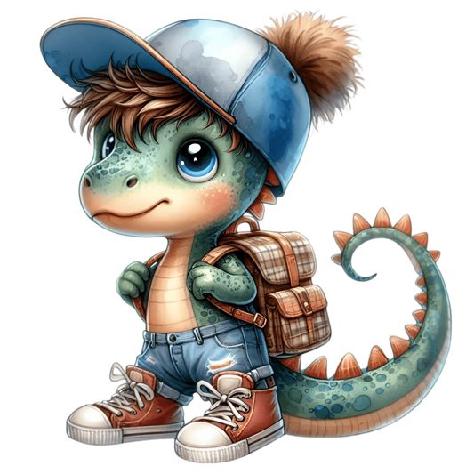 Bügelbild Cooler Dino geht zur Schule #4 Fylou's Style