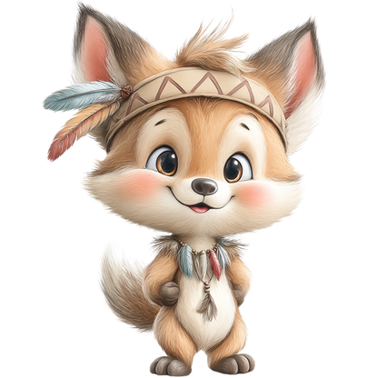 Bügelbild Indianer Fuchs