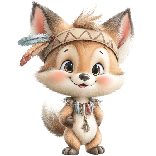 Bügelbild Indianer Fuchs
