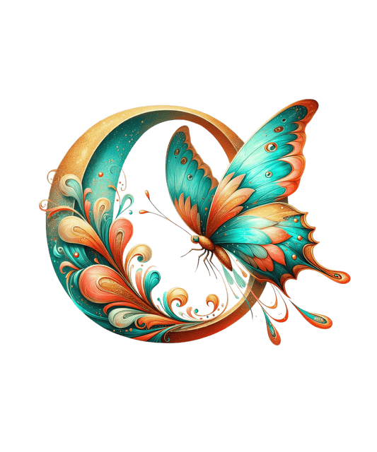Iron-on Letter O Butterfly