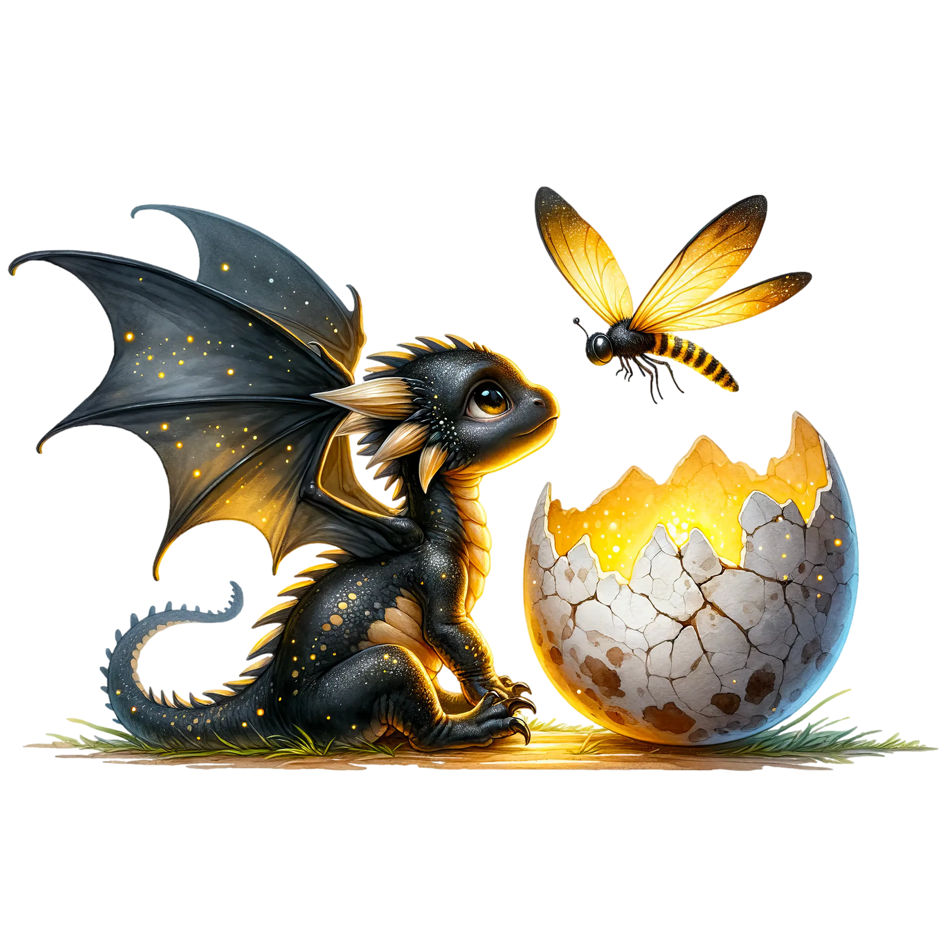 Bügelbild  Black&Gold Drache #1 - Fylou's Style