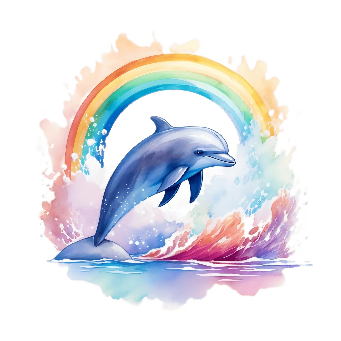 Bügelbild Delfin mit Regenbogen Fylou's Style