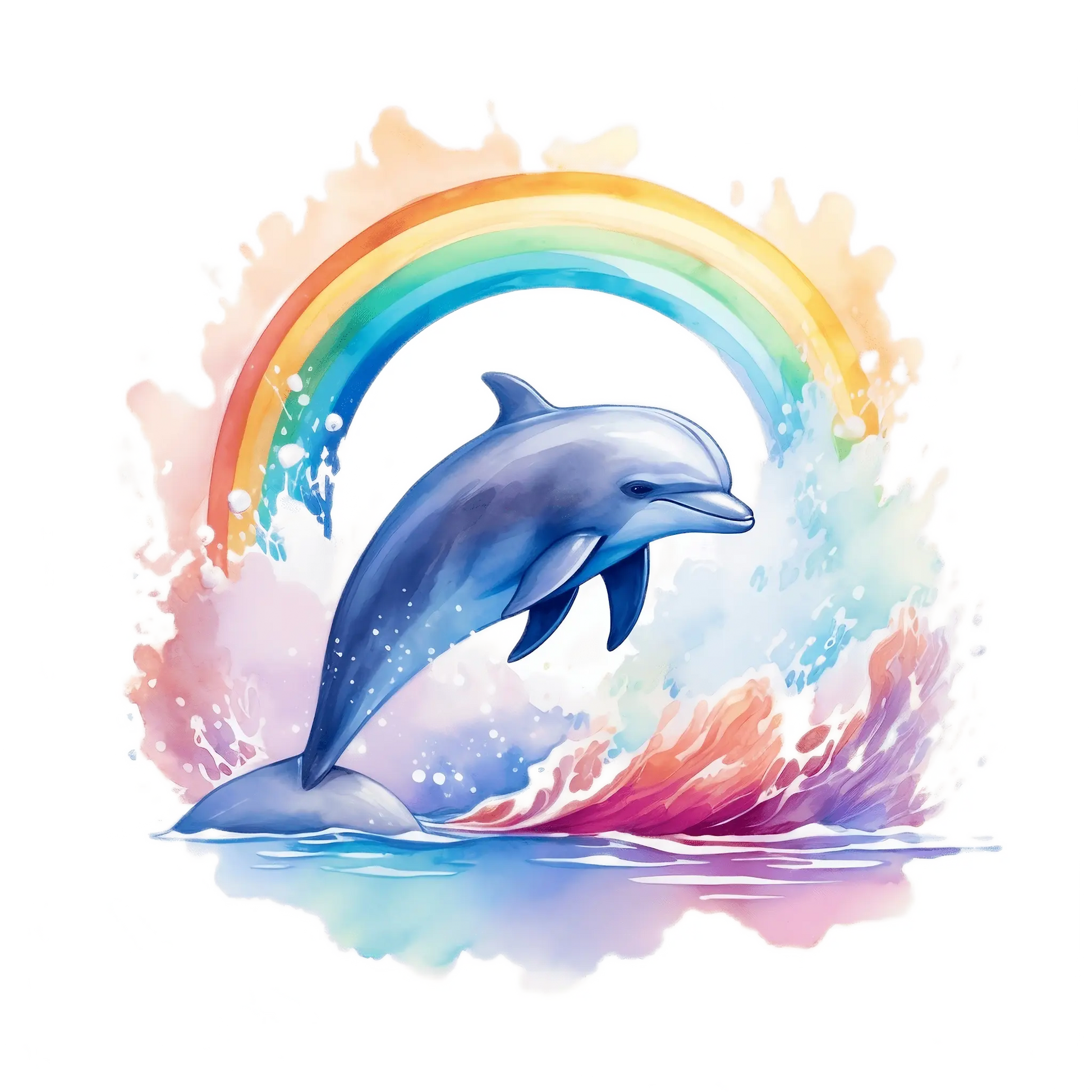 Bügelbild Delfin mit Regenbogen Fylou's Style