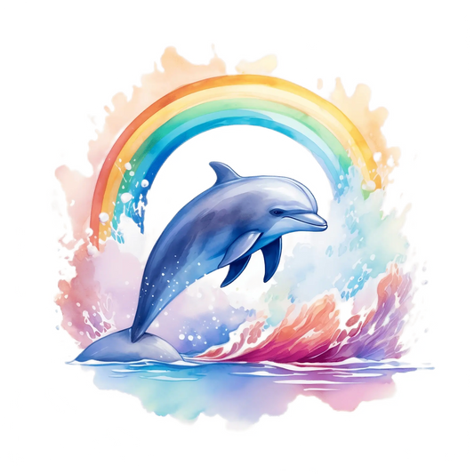 Bügelbild Delfin mit Regenbogen Fylou's Style