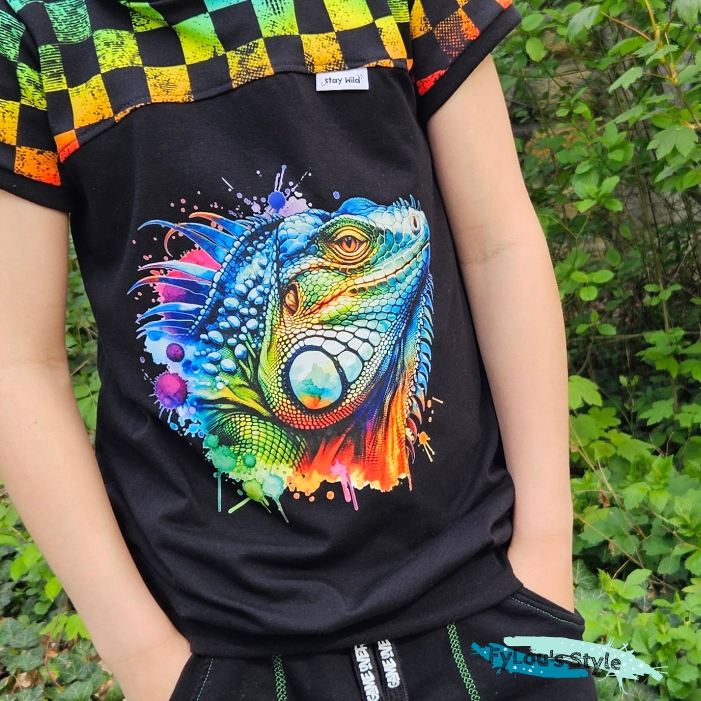 Iron-on image Leguan Colorful