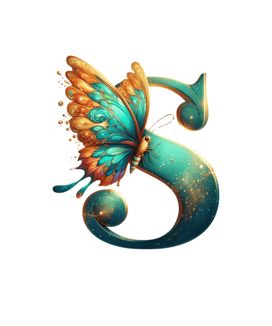 Iron-on Letter S Butterfly