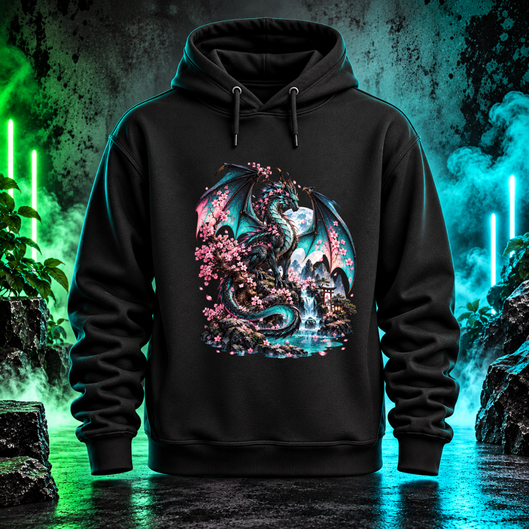 Bügelbild Sakura-Drache im Mondschein