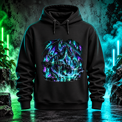 Bügelbild Neondrache in der Kristallgrotte